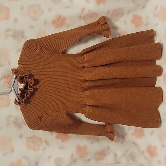 Toddler Girl Crowl Neck Peplum Dress - Picture 1 of 5